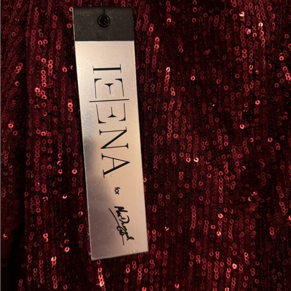 MAC DUGGAL 26574 SEQUINED FAUX WRAP LONG SLEEVE WINE COLUMN GOWN Size 16 Dress - Picture 7 of 8